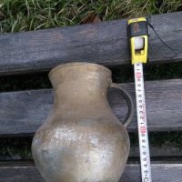 Медна кана с бронзова дръжка, снимка 4 - Антикварни и старинни предмети - 24092683