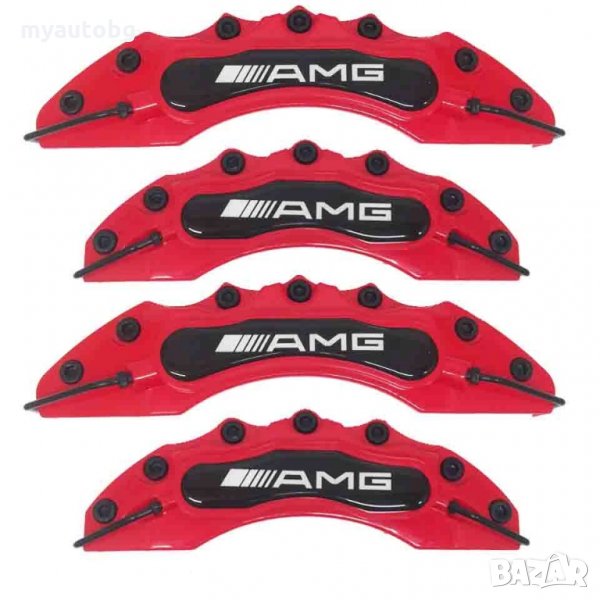 Капаци за спирачни апарати MERCEDES AMG червени  комплект, снимка 1