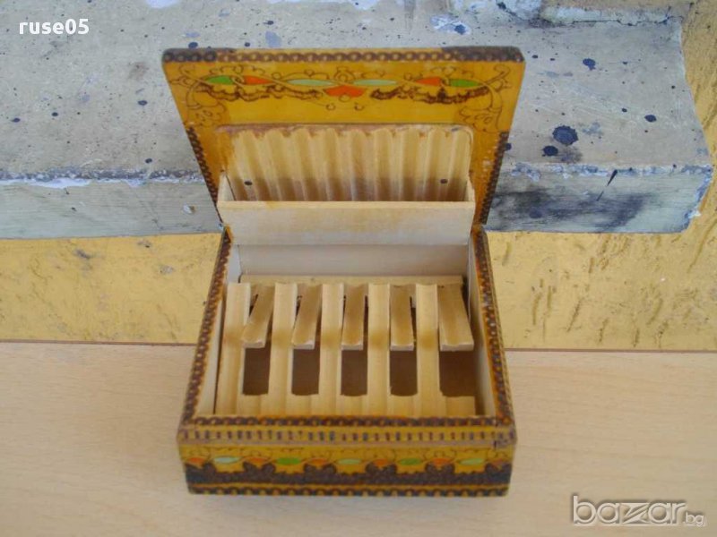 Кутия за цигари пирографирана - 1, снимка 1