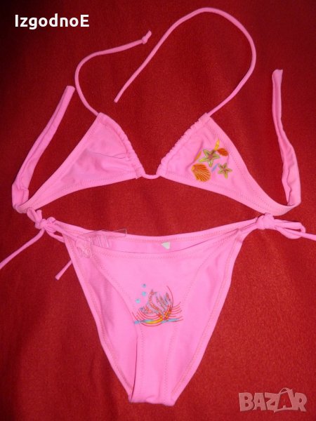 НОВ бански 2 части - неоново розов, снимка 1