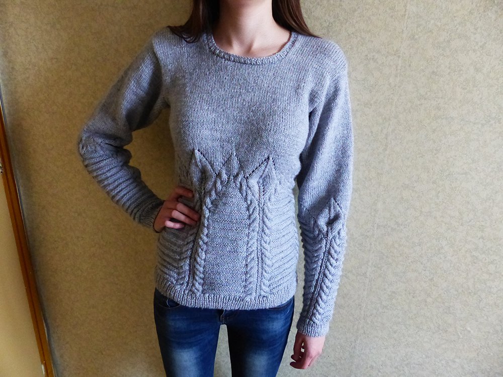 Ръчно плетена блуза с интересна плетка в Блузи с дълъг ръкав и пуловери в  гр. Радомир - ID15652415 — Bazar.bg
