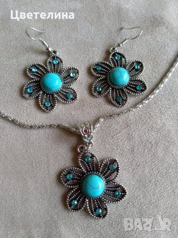 Комплект колие и обеци , снимка 2 - Бижутерийни комплекти - 25730231