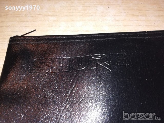 shure-кожен калъф за профи микрофон-21х10см с цип, снимка 5 - Микрофони - 20528981
