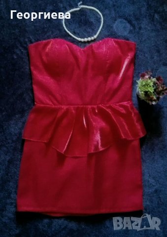 Официална червена рокля с пеплум💕👗 L р-р💕👗 ПРОМОЦИЯ 8лв.❤  код 047, снимка 5 - Рокли - 26190896