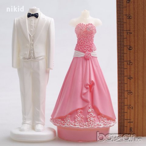 3D 2 части младоженци булка и мъж двойка силиконов молд декорация украса фондан торта мъфини , снимка 4 - Форми - 17807873