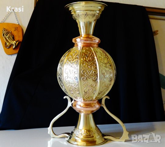 Медна ваза,медна кана,амфора 1.6 кг., снимка 6 - Антикварни и старинни предмети - 24713257