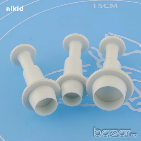 3 бр кръг кръгове малки кръгчета за фондан / сладки украса торта   захарно тесто резци с бутало