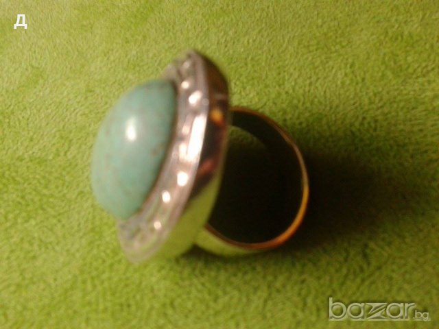26 гр. сребърен пръстен с ест. тюркоаз, снимка 2 - Пръстени - 19101670