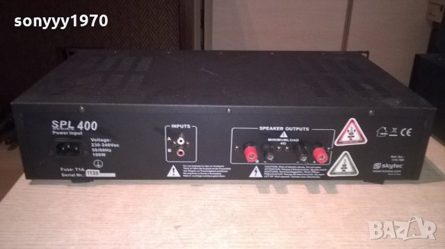 skytec spl400 stereo amplifier-внос швеицария, снимка 11 - Ресийвъри, усилватели, смесителни пултове - 22600320