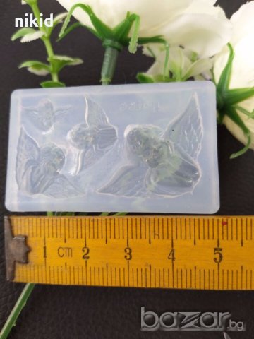  4 мини ангела прозрачна силиконова форма за декорация изработка с фондан бижута смола изделия ръчна, снимка 1 - Декорация за дома - 19373758