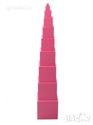 Кафява стълба + розова кула Монтесори малък размер 0.7-7см. ПРОМО, снимка 11 - Образователни игри - 25000102