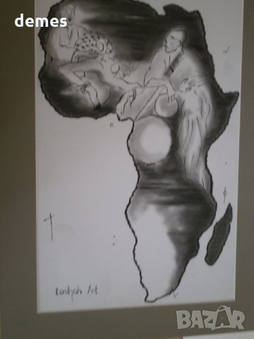  Африка-графика от Африка, Нигерия-1, снимка 2 - Картини - 24220372