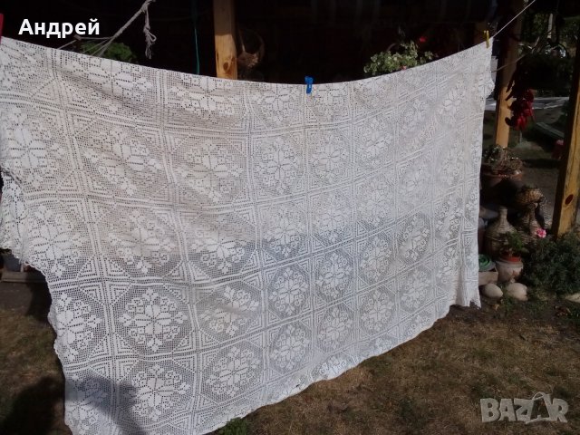Стара плетена покривка за легло #2, снимка 2 - Антикварни и старинни предмети - 22947710