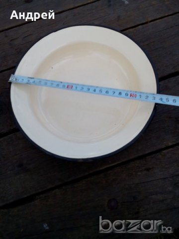 Емайлирана чиния,паница, снимка 2 - Антикварни и старинни предмети - 18896268