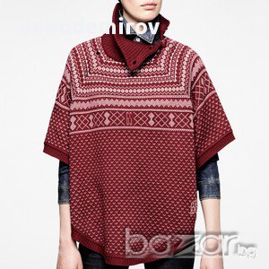 Ново плетено дамско пончо G Star Snow ponch knit s/less оригинал, снимка 12 - Туники - 12147262