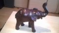 ГОЛЯМ Слон-голям-кожено покритие-30х30х13см-внос швеицария, снимка 1 - Антикварни и старинни предмети - 18314700