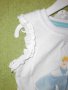 Прекрасна блуза с къс ръкав в бяло Disney, размер 6-9 (месеца), снимка 5