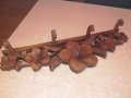 дървена закачалка с дърворезба-внос швеицария-42х13х8см, снимка 11