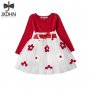 сладка бебешка рокля червено бяла на цветя, снимка 1