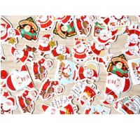 48 бр Merry Christmas Коледни самозалепващи лепенки стикери за украса декор картонена торта ръчна , снимка 1 - Други - 21493506