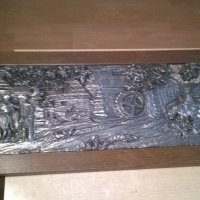 огромна тежка немска картина-дърво и олово-внос швеицария, снимка 4 - Антикварни и старинни предмети - 22136540
