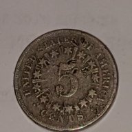 5  Cent 1866 Nickel Cooper  COIN w/raise. RARE, снимка 3 - Нумизматика и бонистика - 16612614