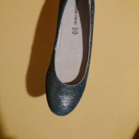 Дам.обувки-/ест.кожа/-№40-цвят-Blue silver/брокатен ефект/., снимка 2 - Дамски ежедневни обувки - 22329587