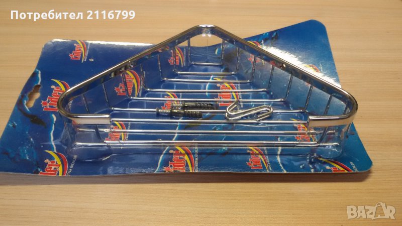 Ъглова етажерка за баня, снимка 1