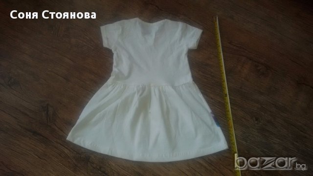 Детска рокля 3г 98см бяла на лалета памук, снимка 2 - Детски рокли и поли - 15310909