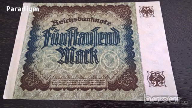 Банкнота - Германия - 5 000 марки UNC | 1922г., снимка 5 - Нумизматика и бонистика - 17368749