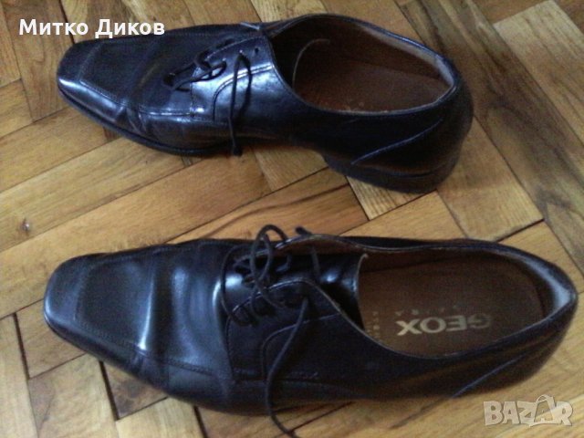 Geox Respira -черни мъжки обувки естествена кожа №43, снимка 2 - Ежедневни обувки - 22628837