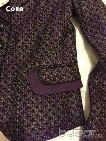Вълнен Сиво - лилав дамски костюм, снимка 6 - Костюми - 13487765