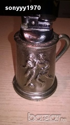 Ретро запалка-халба с футболисти и топка 11/9/7см-внос швеицария, снимка 5 - Антикварни и старинни предмети - 16444657