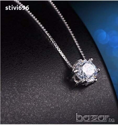 Колие Австрийски кубически цирконий 925 стерлинг.100 % Ново., снимка 2 - Колиета, медальони, синджири - 19977197