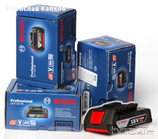 Батерии Bosch GBA 18V 2Ah, 4Ah и 5Ah Зарядни и Винтоверти