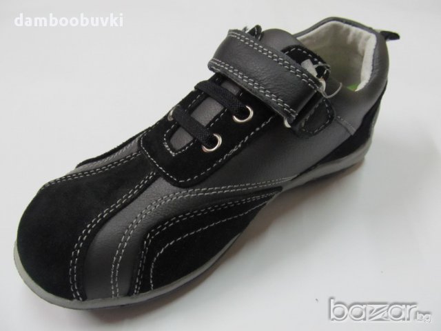 Спортни обувки естествена кожа Чипо черно, снимка 3 - Детски маратонки - 17524176