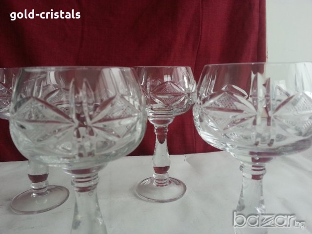 кристални чаши Моника ромб, снимка 14 - Антикварни и старинни предмети - 20839863