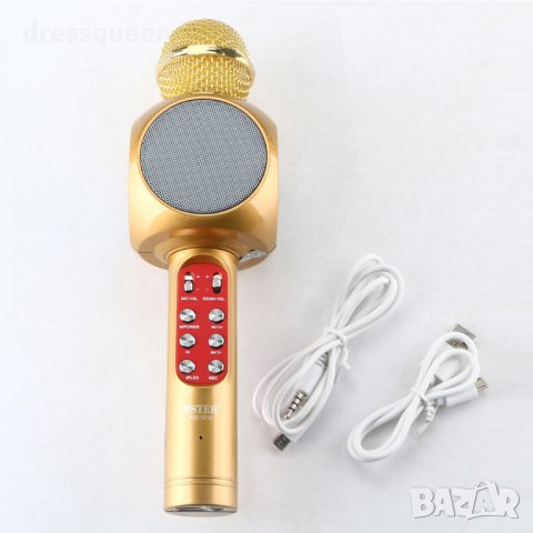1816 Безжичен блутут караоке микрофон с LED светлини, снимка 7 - Караоке - 23449875