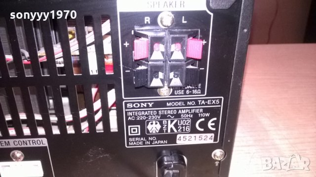 sony ta-ex5-made in japan-внос швеицария, снимка 11 - Ресийвъри, усилватели, смесителни пултове - 23279940