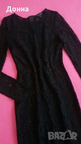 Черна рокля  от дантела на Tara jarmon , снимка 13 - Рокли - 22977163