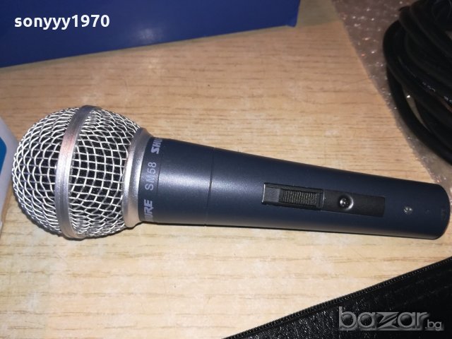 shure beta sm58s микрофон с кабел и кеис и стоика-от швеицария, снимка 16 - Микрофони - 20374213