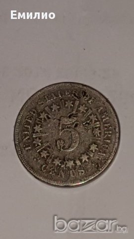 5  Cent 1866 Nickel Cooper  COIN w/raise. RARE, снимка 3 - Нумизматика и бонистика - 16612614