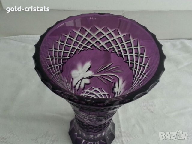 Кристална ваза цветен кристал, снимка 4 - Антикварни и старинни предмети - 23822279