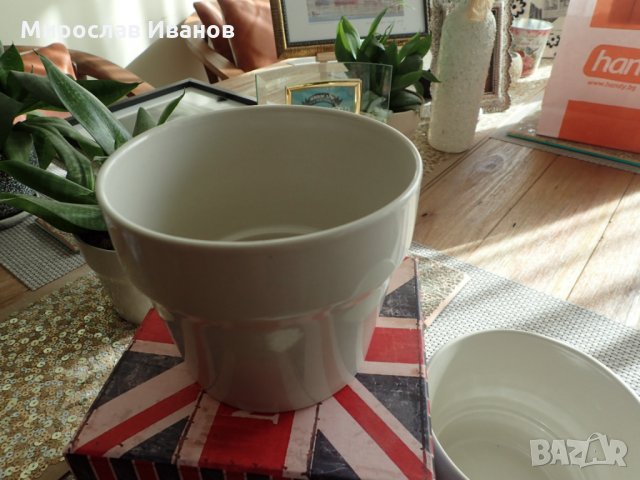 " Бежова саксия " - керамика от Швеция, снимка 4 - Градински цветя и растения - 22594254