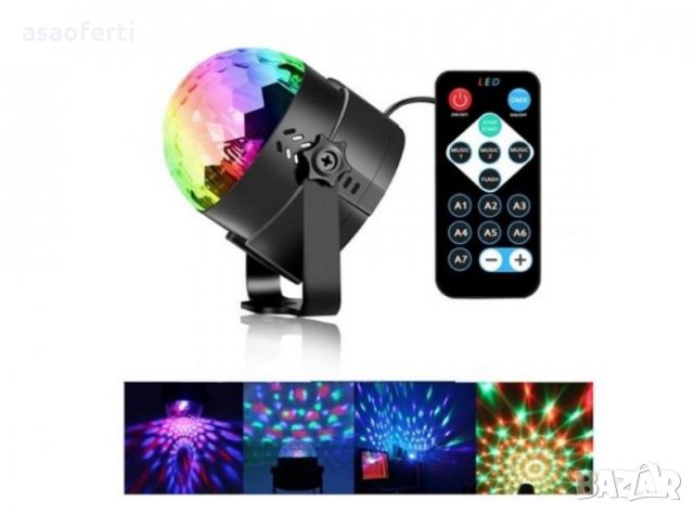 Диско Led Party Light лампа, снимка 4 - Лед осветление - 23578822