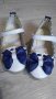 Детски балеринки пантофи сандали бели синя панделка, снимка 1 - Детски сандали и чехли - 21473268