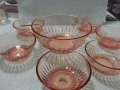 Стари стъклени купички розово стъкло, снимка 7