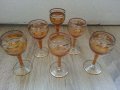 стари стъклени чаши чашки с златен кант, снимка 3