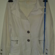 Дамско сако бяло памук Размер С, силно вталено Елегантен модел, но стои идеално и с кецове или марат, снимка 5 - Сака - 14036038