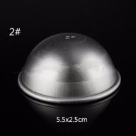 2 части алуминиева топка полу сфера половин кръг сфери шоко бомби за шоколад фондан гипс сапун форма, снимка 3 - Форми - 17342740